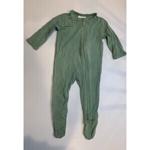 Kyte Baby Zip Up Footed Sleeper Solid Green Bamboo 0–3 Months